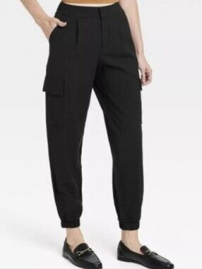 A New Day Women's High-Rise Ankle Jogger Pants Black